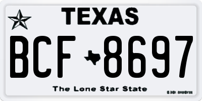 TX license plate BCF8697