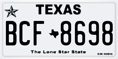 TX license plate BCF8698