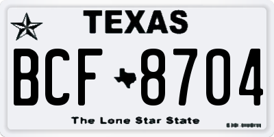 TX license plate BCF8704