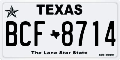 TX license plate BCF8714