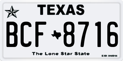 TX license plate BCF8716