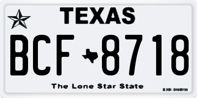 TX license plate BCF8718