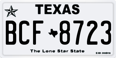 TX license plate BCF8723