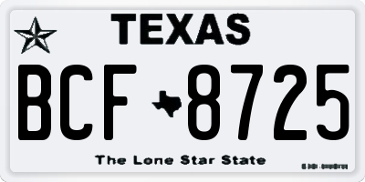 TX license plate BCF8725