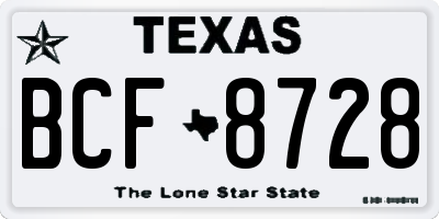 TX license plate BCF8728