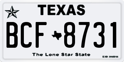 TX license plate BCF8731