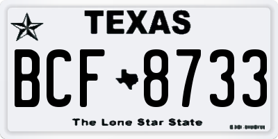 TX license plate BCF8733