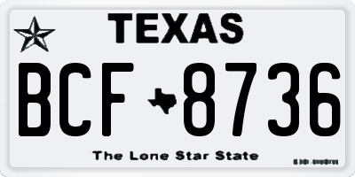 TX license plate BCF8736