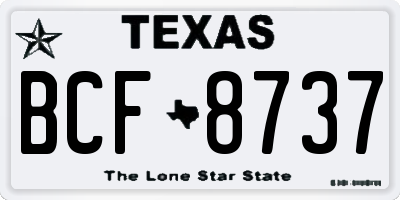 TX license plate BCF8737