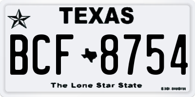 TX license plate BCF8754