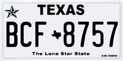 TX license plate BCF8757
