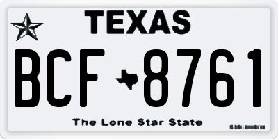 TX license plate BCF8761