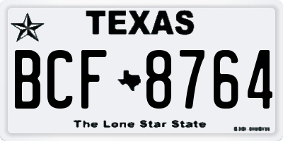 TX license plate BCF8764