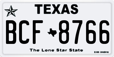 TX license plate BCF8766