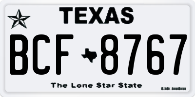 TX license plate BCF8767