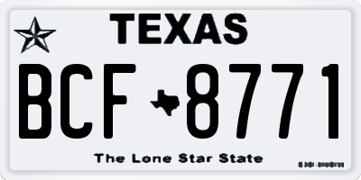 TX license plate BCF8771