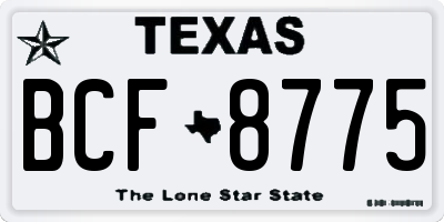 TX license plate BCF8775