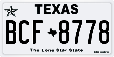 TX license plate BCF8778