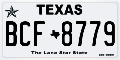 TX license plate BCF8779