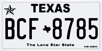 TX license plate BCF8785