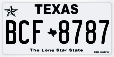 TX license plate BCF8787
