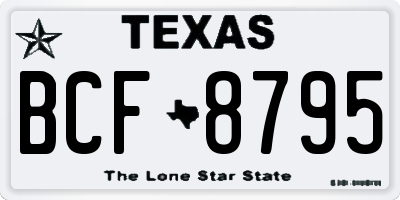 TX license plate BCF8795