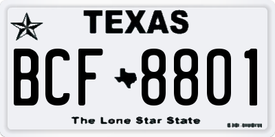 TX license plate BCF8801