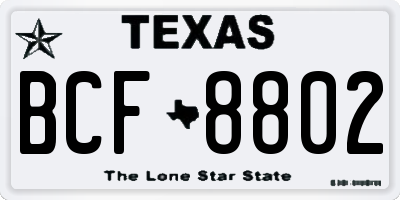 TX license plate BCF8802