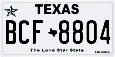 TX license plate BCF8804