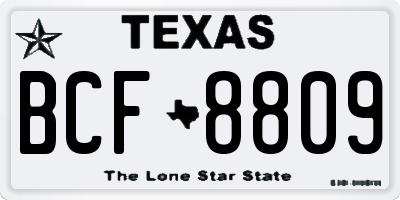 TX license plate BCF8809
