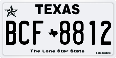 TX license plate BCF8812