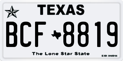TX license plate BCF8819