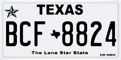 TX license plate BCF8824