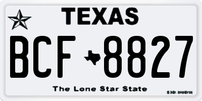 TX license plate BCF8827