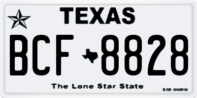 TX license plate BCF8828
