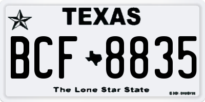TX license plate BCF8835