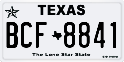 TX license plate BCF8841