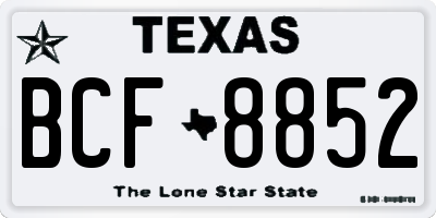 TX license plate BCF8852
