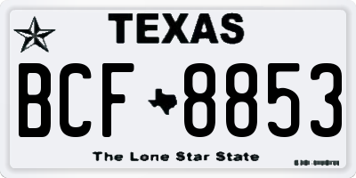 TX license plate BCF8853
