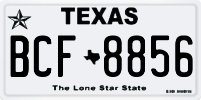 TX license plate BCF8856