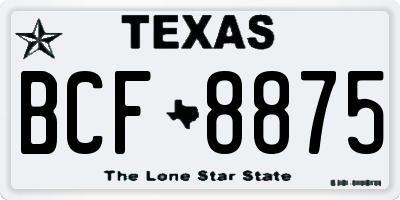 TX license plate BCF8875
