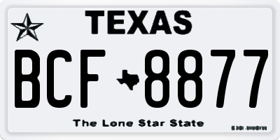TX license plate BCF8877