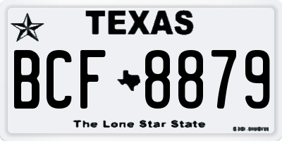 TX license plate BCF8879
