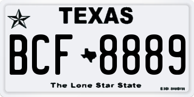 TX license plate BCF8889
