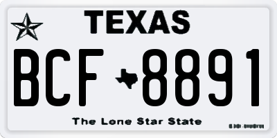 TX license plate BCF8891