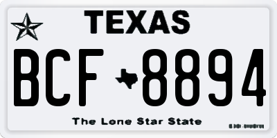 TX license plate BCF8894