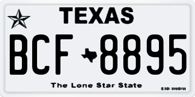 TX license plate BCF8895