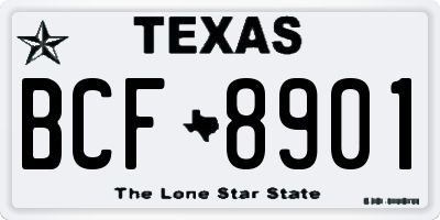 TX license plate BCF8901
