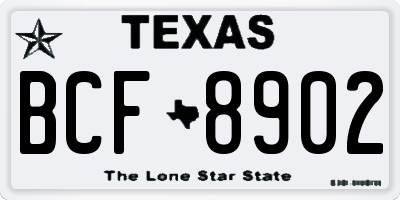 TX license plate BCF8902