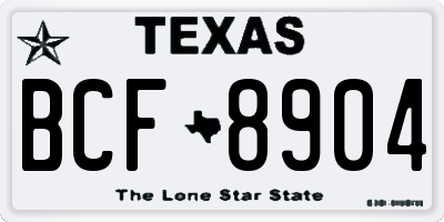 TX license plate BCF8904